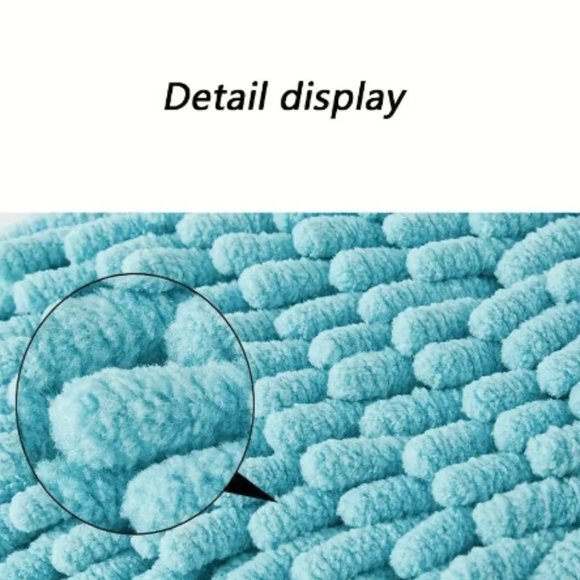 Luxurious Bath Shower Chenille Poof in Gray - Picture 3 of 3